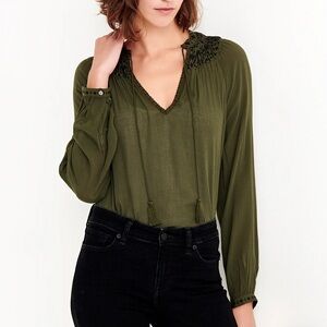 Lucky Brand embroidered peasant top